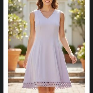 Donna Ricco Lavender Scuba Fit & Flare Dress - Size 12